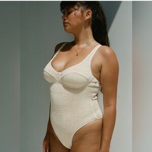 Elegant Cream One Piece Swimsuit